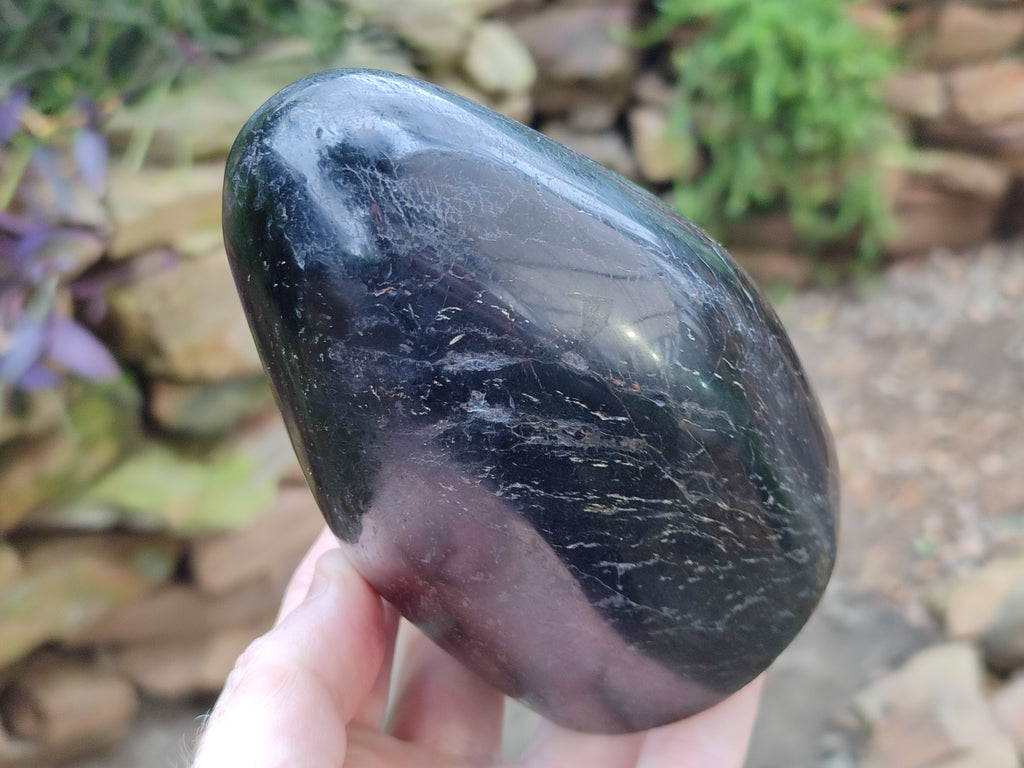 Polished Black Basalt Standing Free Form x 1 From Antsirabe, Madagascar - Toprock Gemstones and Minerals 