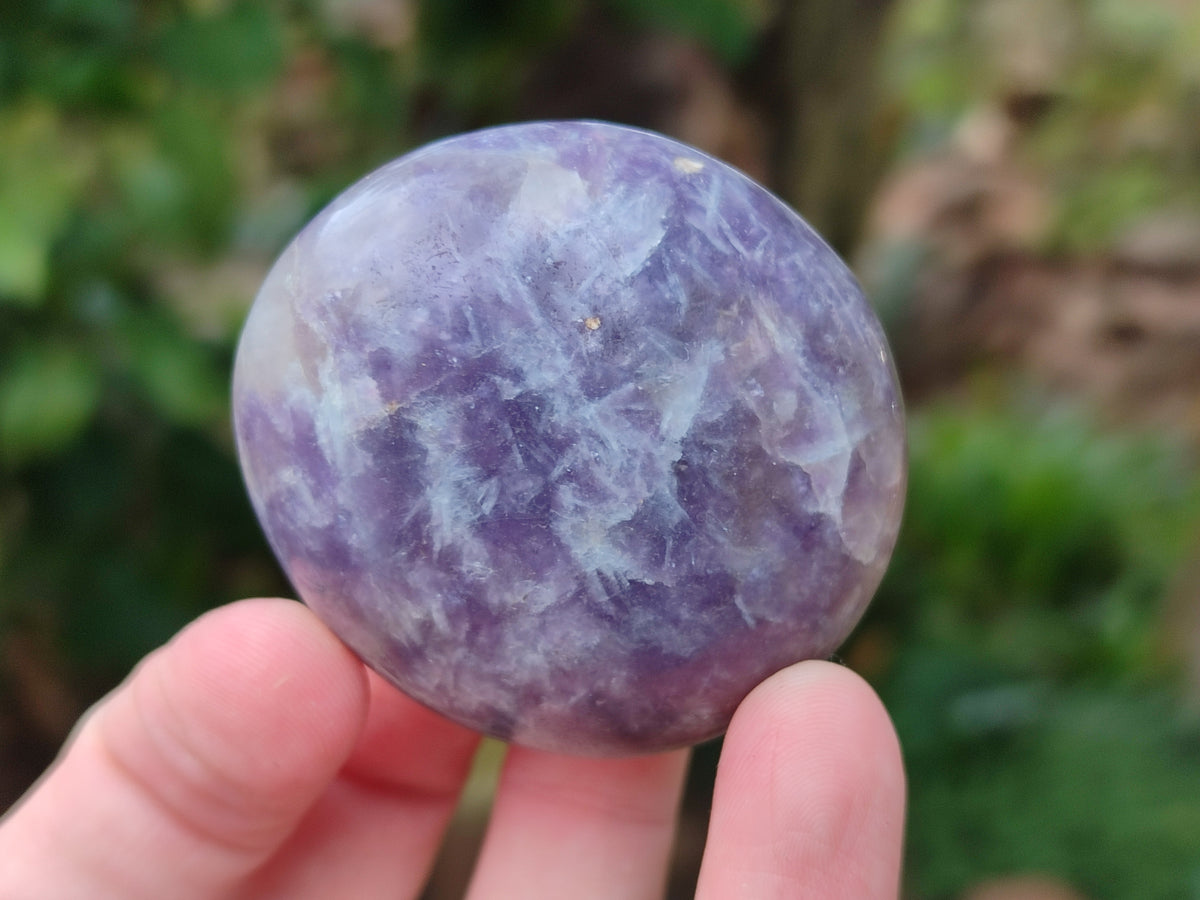 Polished Lepidolite with Pink Rubellite Tourmaline Palm Stones x 24 From Ambatondrazaka, Madagascar - Toprock Gemstones and Minerals 