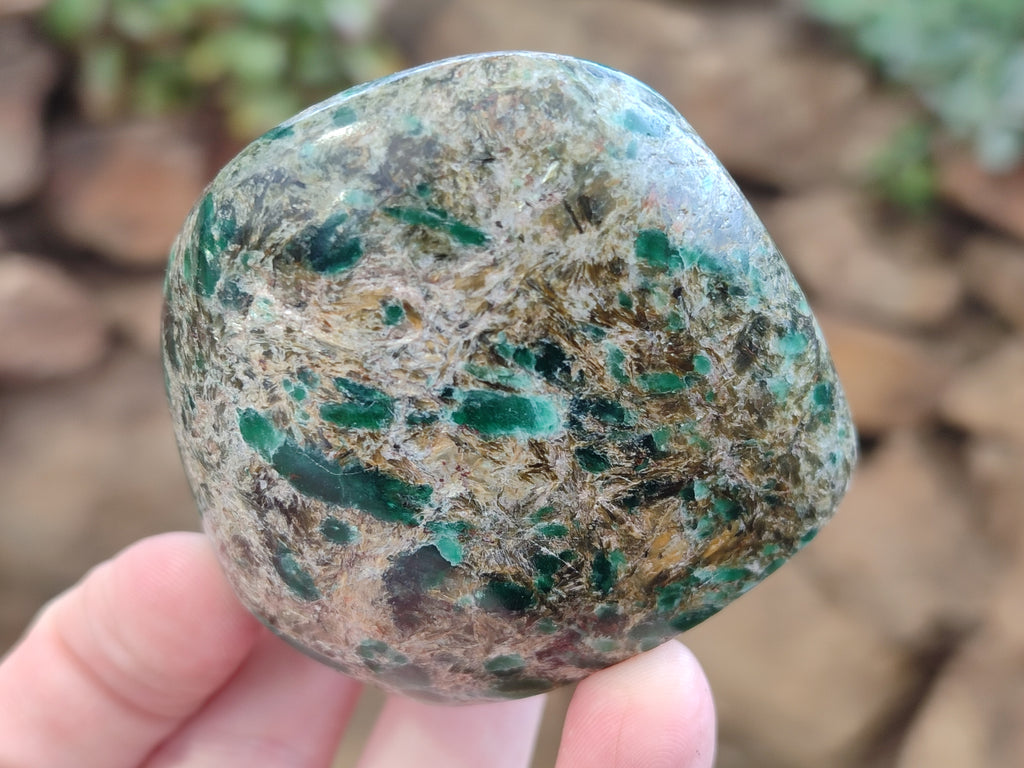 Polished Emerald Mica In Matrix Standing Free Forms x 6 From Mutoko, Zimbabwe - Toprock Gemstones and Minerals 