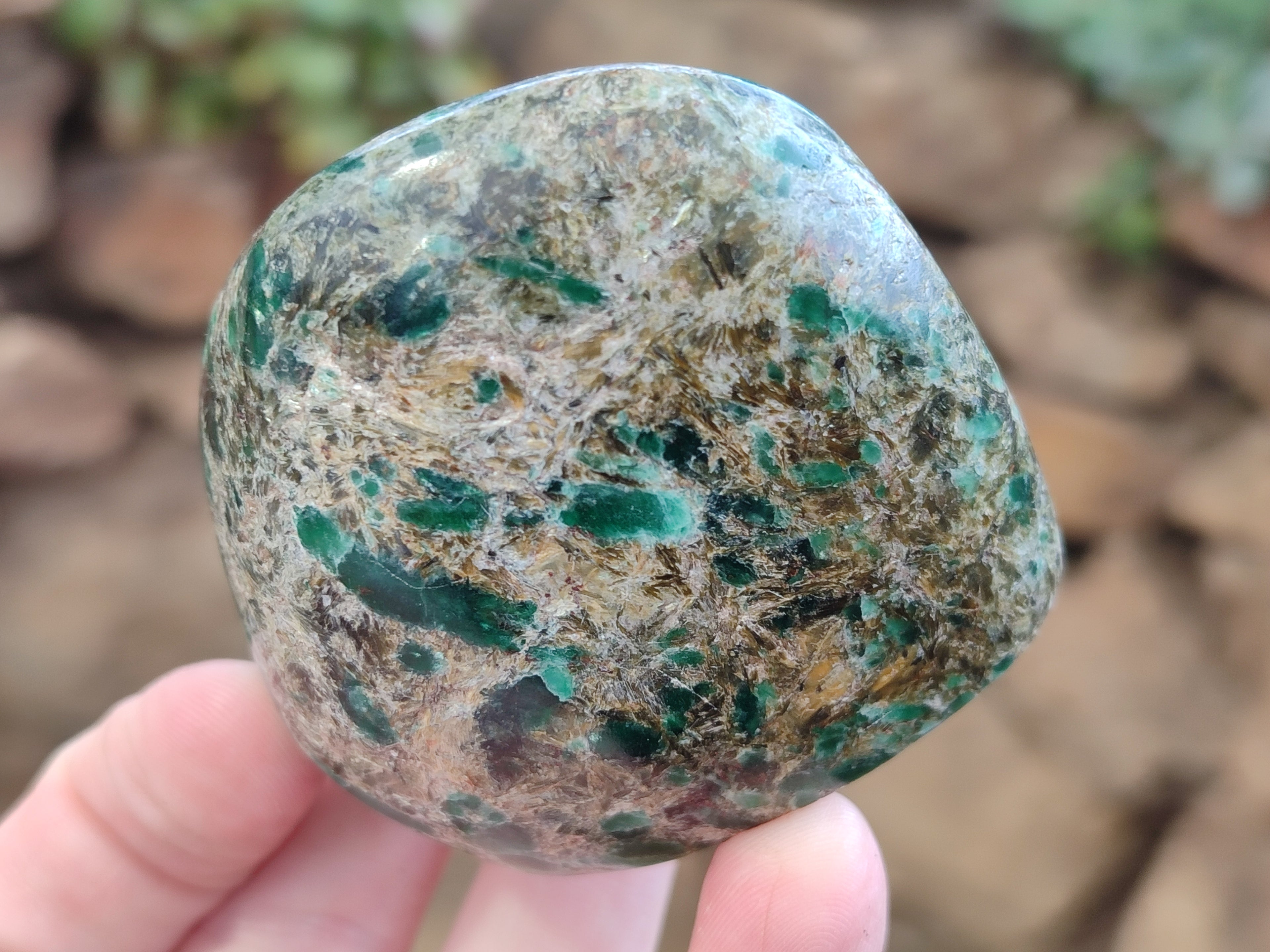 Polished Emerald Mica In Matrix Standing Free Forms x 6 From Mutoko, Zimbabwe - Toprock Gemstones and Minerals 