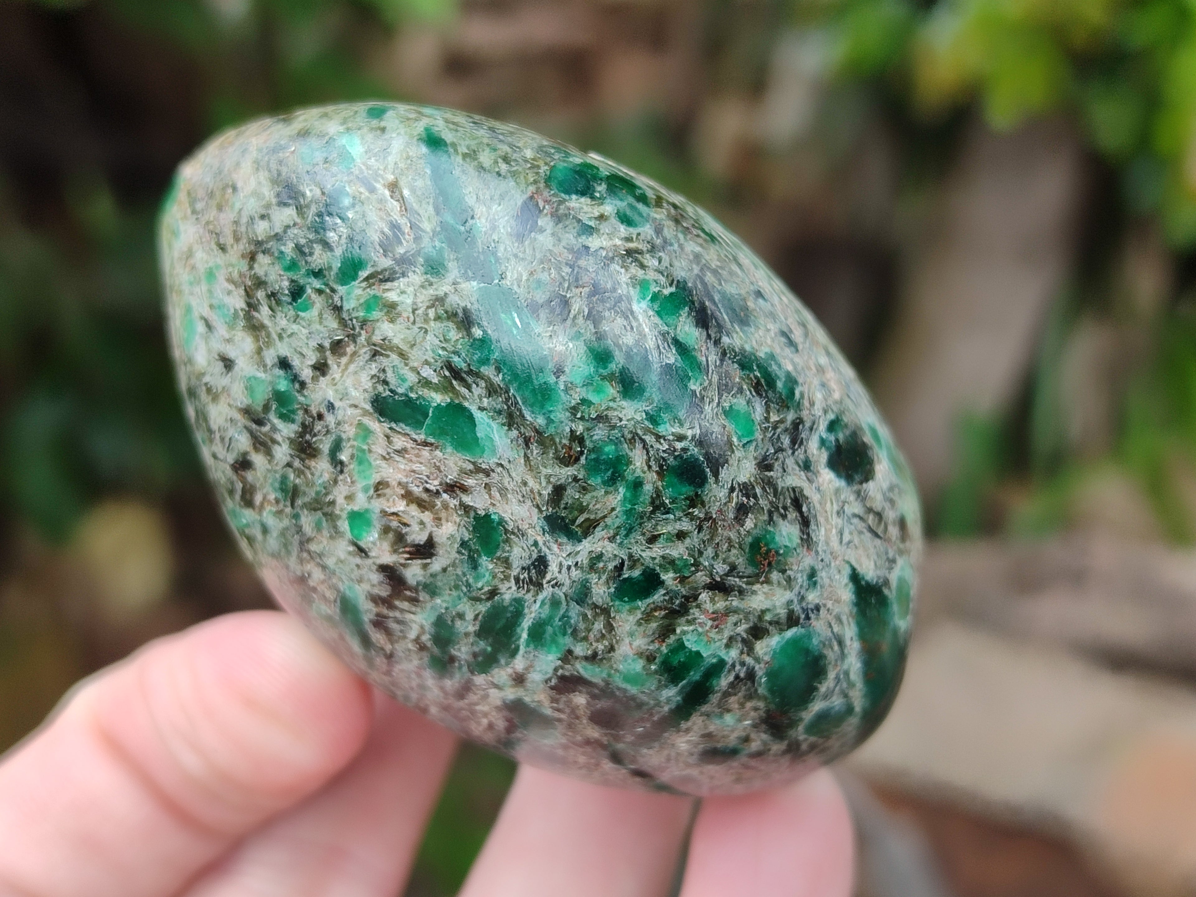 Polished Emerald Mica In Matrix Standing Free Forms x 6 From Mutoko, Zimbabwe - Toprock Gemstones and Minerals 