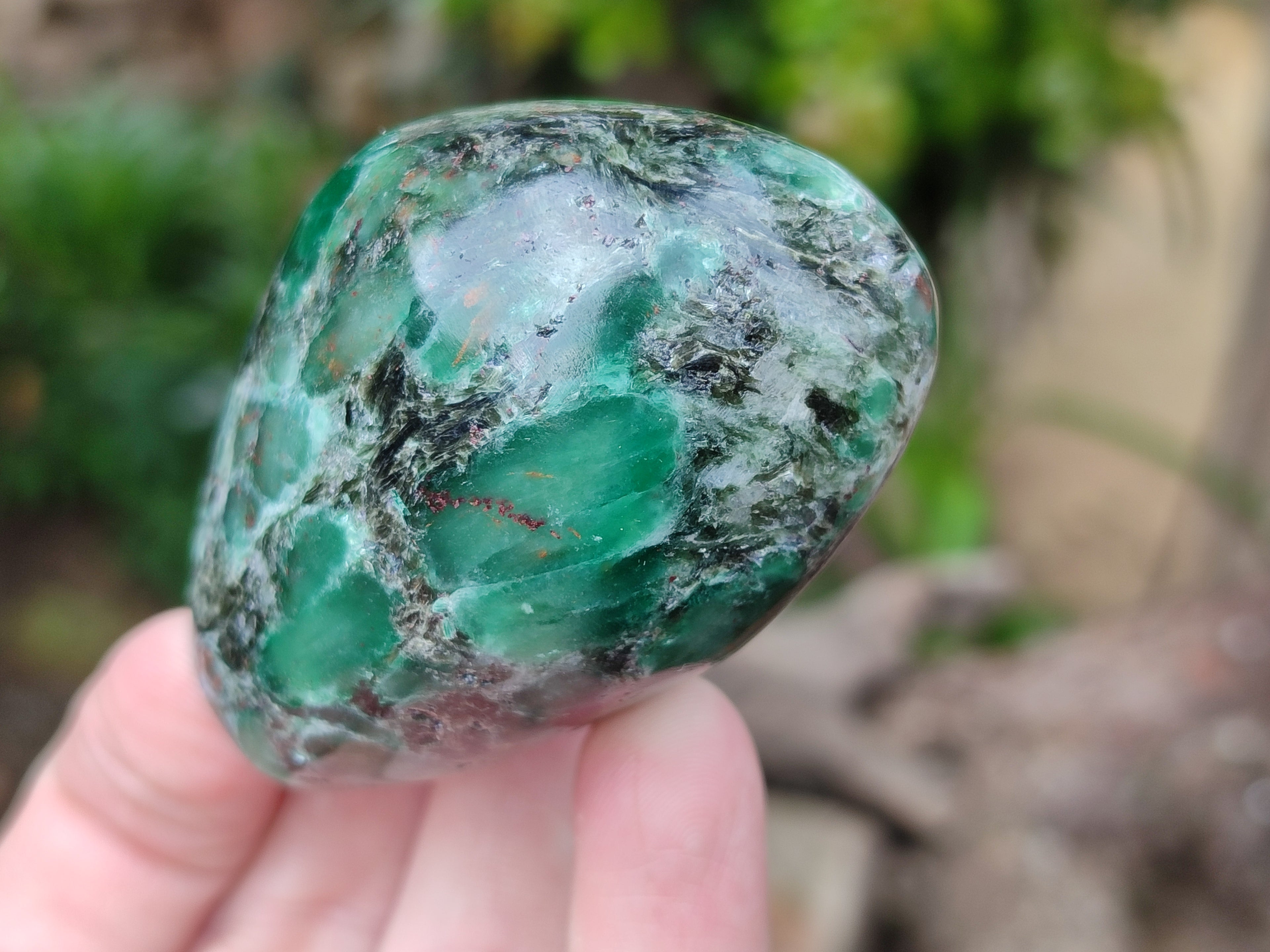 Polished Emerald Mica In Matrix Standing Free Forms x 6 From Mutoko, Zimbabwe - Toprock Gemstones and Minerals 