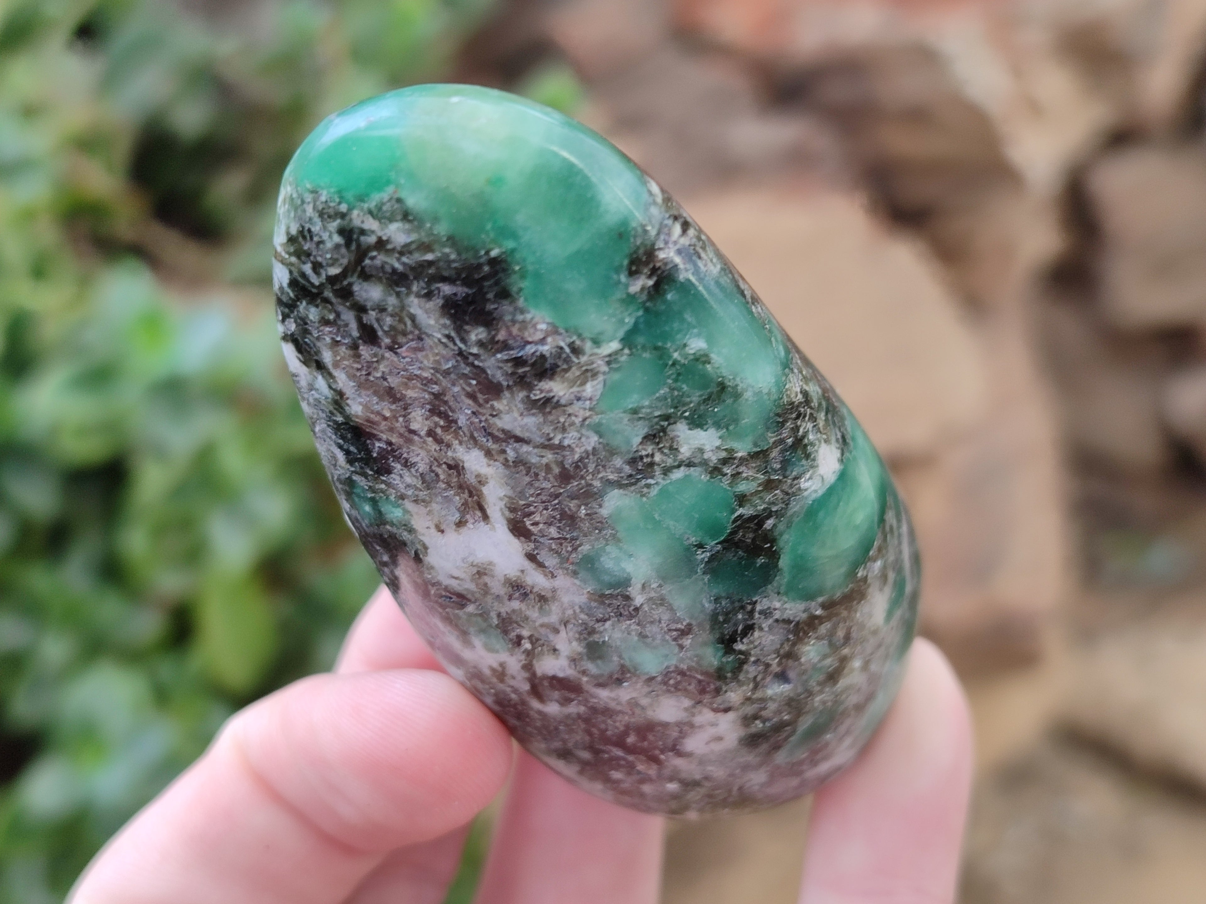 Polished Emerald Mica In Matrix Standing Free Forms x 6 From Mutoko, Zimbabwe - Toprock Gemstones and Minerals 