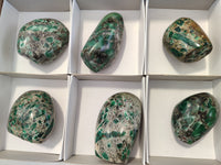 Polished Emerald Mica In Matrix Standing Free Forms x 6 From Mutoko, Zimbabwe - Toprock Gemstones and Minerals 
