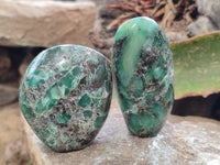 Polished Emerald Mica In Matrix Standing Free Forms x 6 From Mutoko, Zimbabwe - Toprock Gemstones and Minerals 