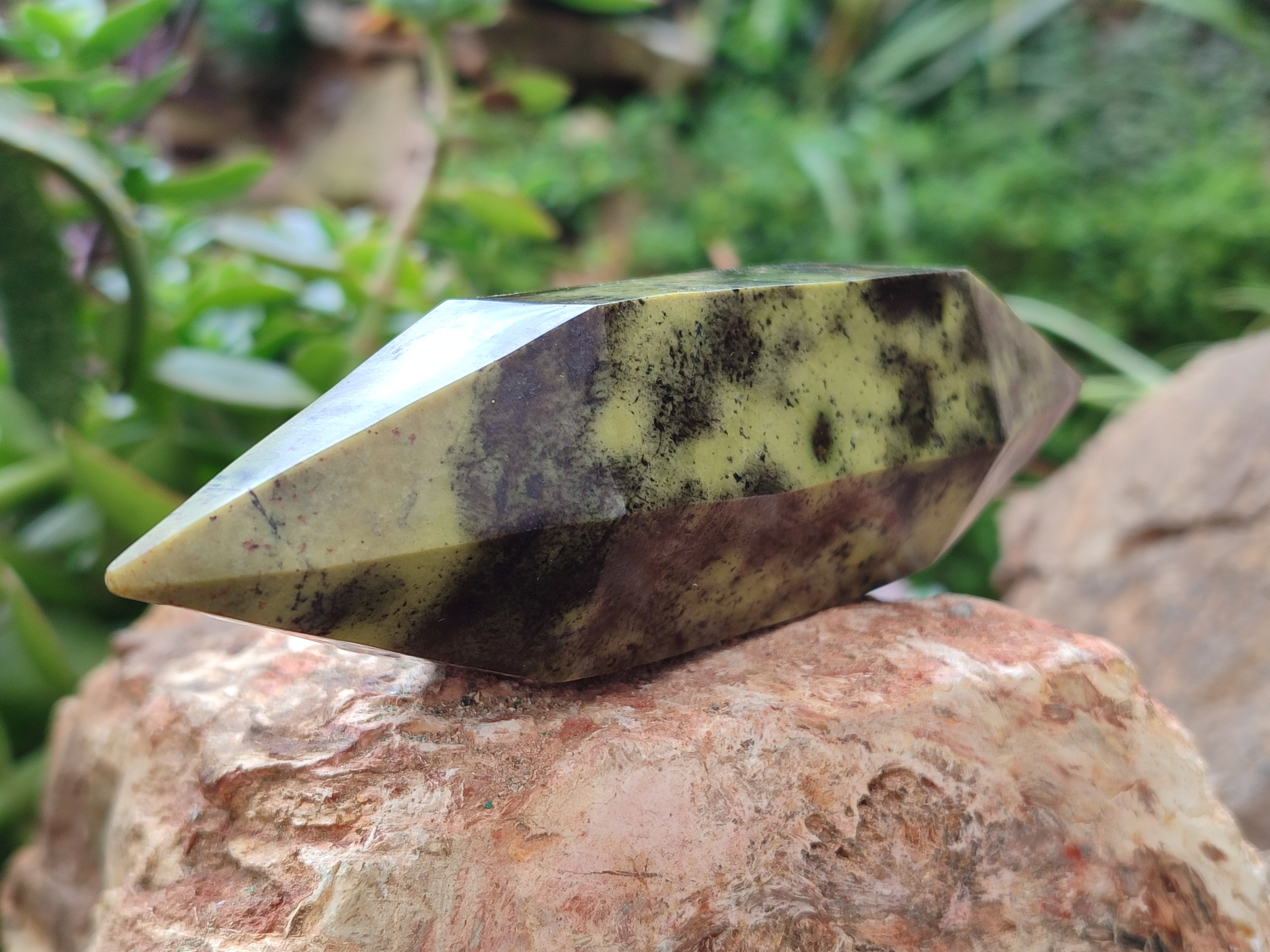 Polished Leopard Stone Double Terminated Points x 4 From Nyanga, Zimbabwe - Toprock Gemstones and Minerals 