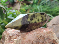 Polished Leopard Stone Double Terminated Points x 4 From Nyanga, Zimbabwe