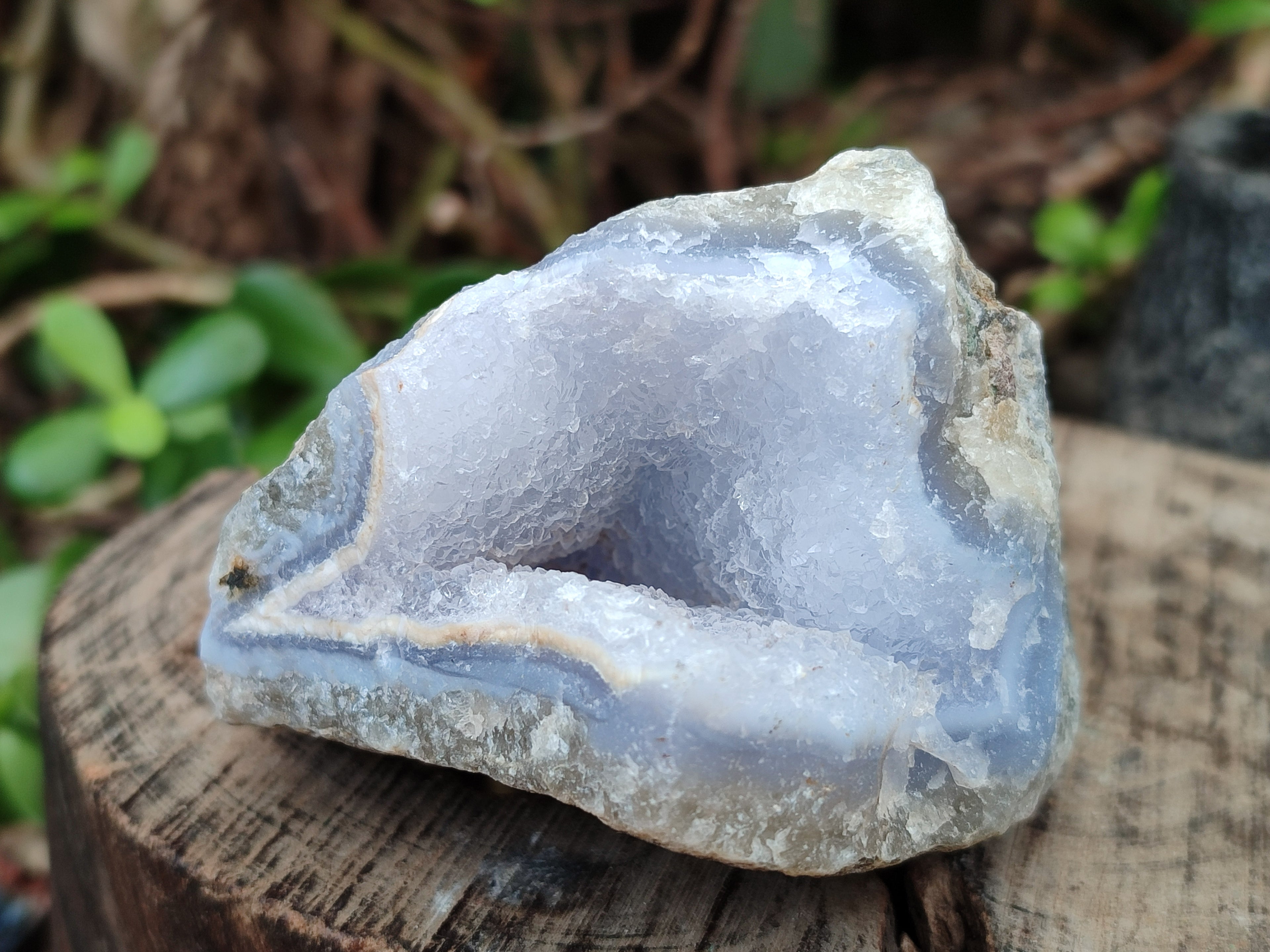 Natural Blue Lace Agate Geode Specimens x 6 From Nsanje, Malawi - Toprock Gemstones and Minerals 