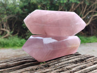 Polished Double Terminated Rose Quartz Points x 3 From Ambatondrazaka, Madagascar