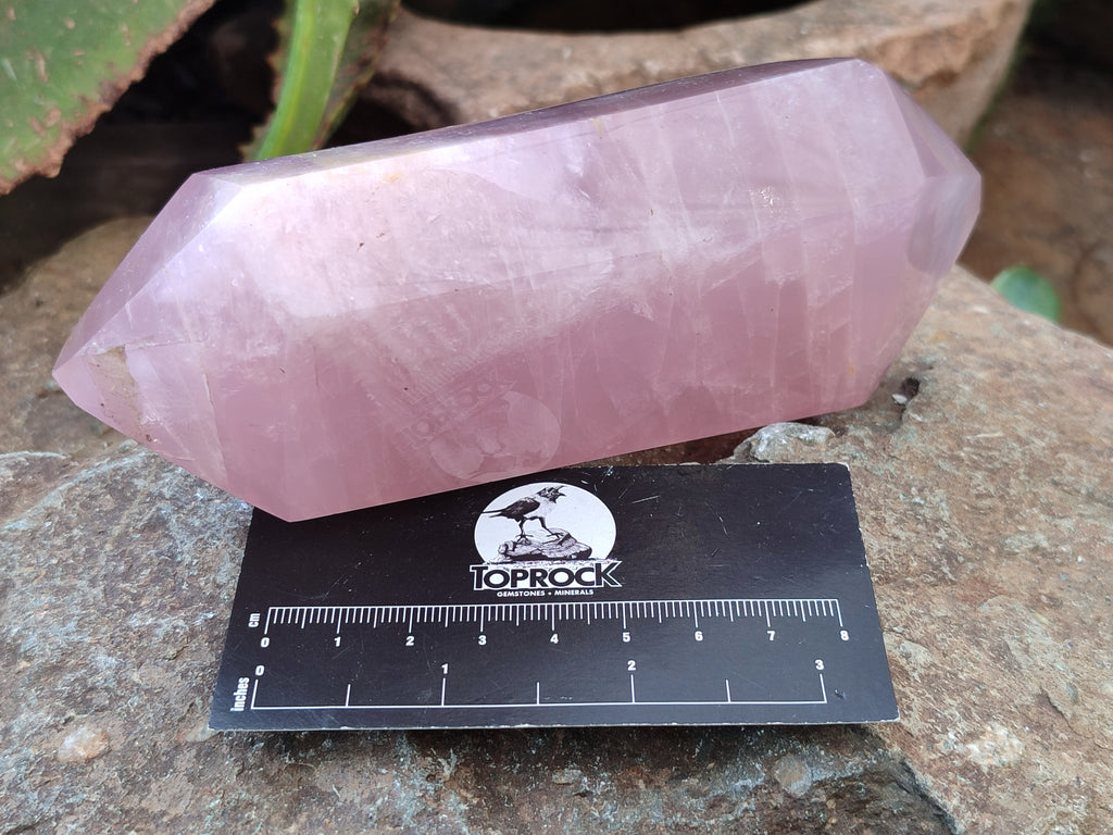 Polished Double Terminated Rose Quartz Points x 3 From Ambatondrazaka, Madagascar - Toprock Gemstones and Minerals 