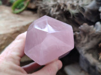 Polished Double Terminated Rose Quartz Points x 3 From Ambatondrazaka, Madagascar