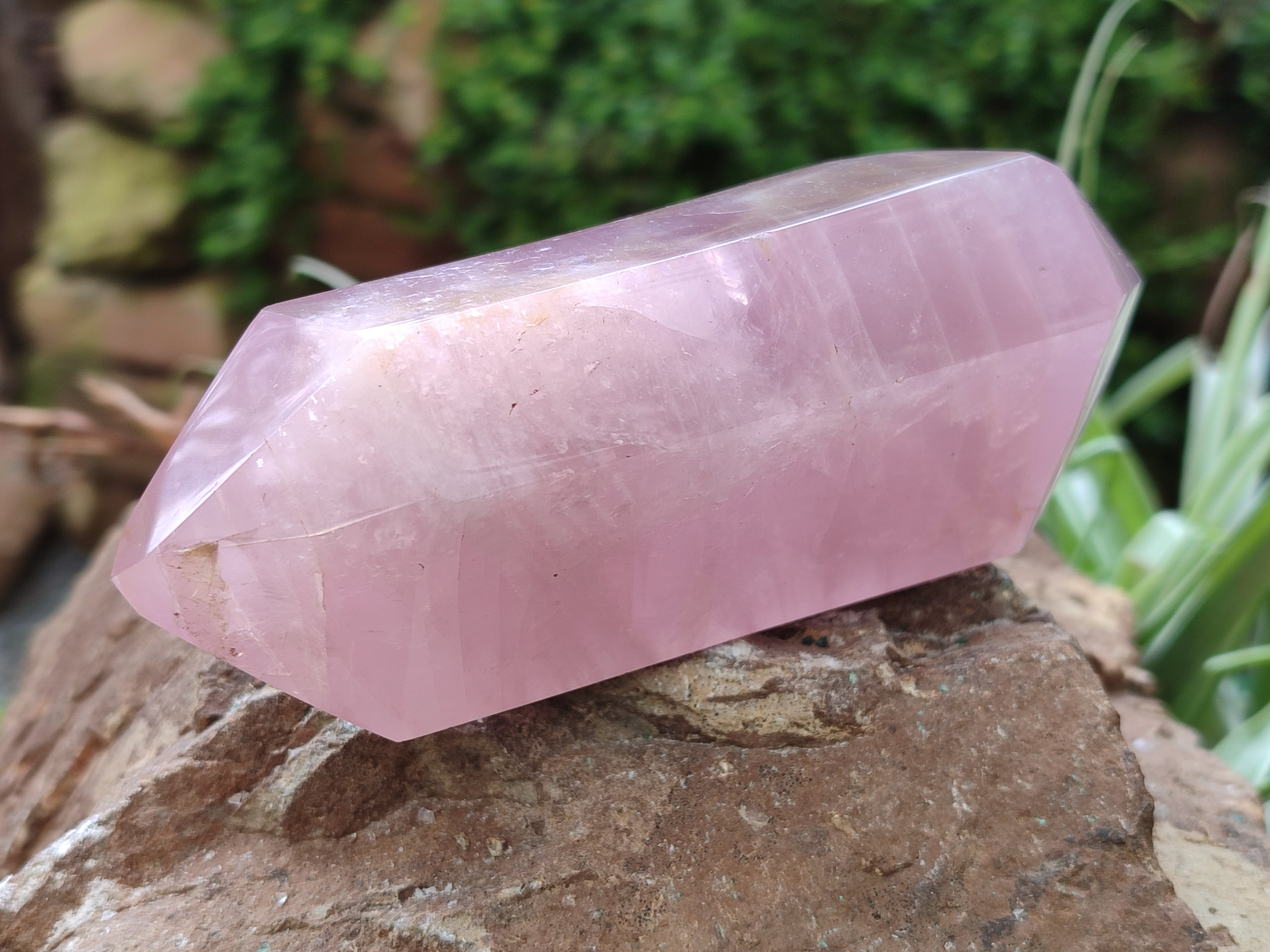 Polished Double Terminated Rose Quartz Points x 3 From Ambatondrazaka, Madagascar - Toprock Gemstones and Minerals 