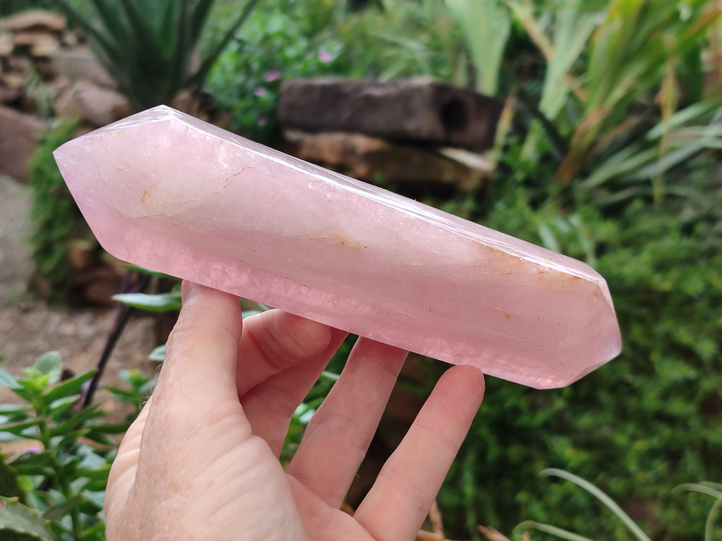Polished Double Terminated Rose Quartz Points x 3 From Ambatondrazaka, Madagascar - Toprock Gemstones and Minerals 