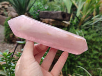 Polished Double Terminated Rose Quartz Points x 3 From Ambatondrazaka, Madagascar