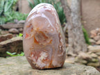 Polished Fossil Flower Agate Standing Free Forms x 3 From Antsahalova, Madagascar - Toprock Gemstones and Minerals 