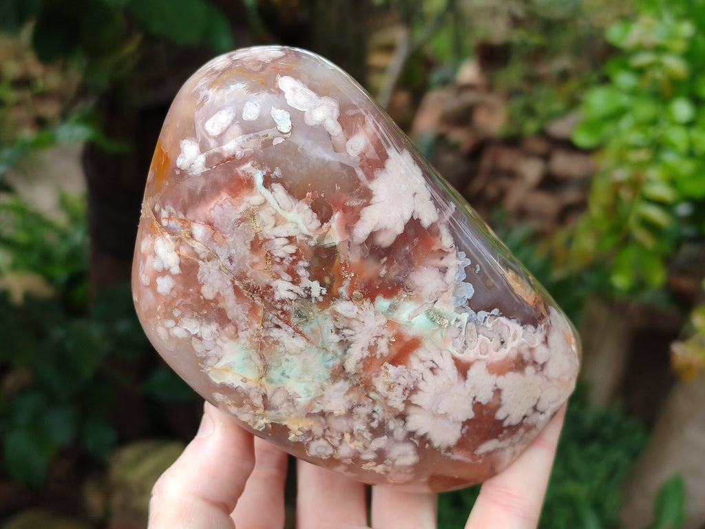 Polished Fossil Flower Agate Standing Free Forms x 3 From Antsahalova, Madagascar - Toprock Gemstones and Minerals 