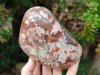 Polished Fossil Flower Agate Standing Free Forms x 3 From Antsahalova, Madagascar