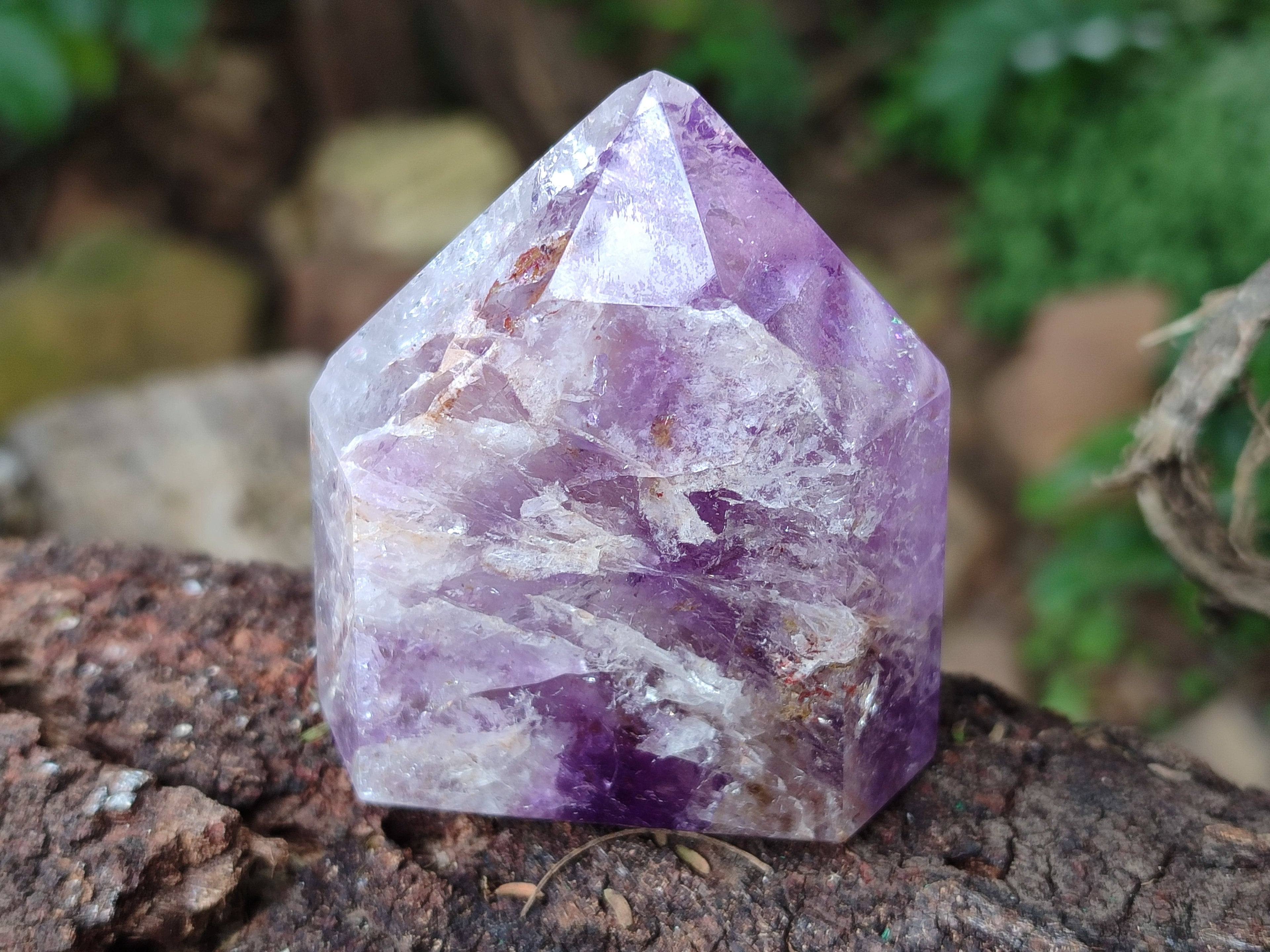 Polished Window Amethyst Quartz Points x 3 From Akansobe, Madagascar - Toprock Gemstones and Minerals 