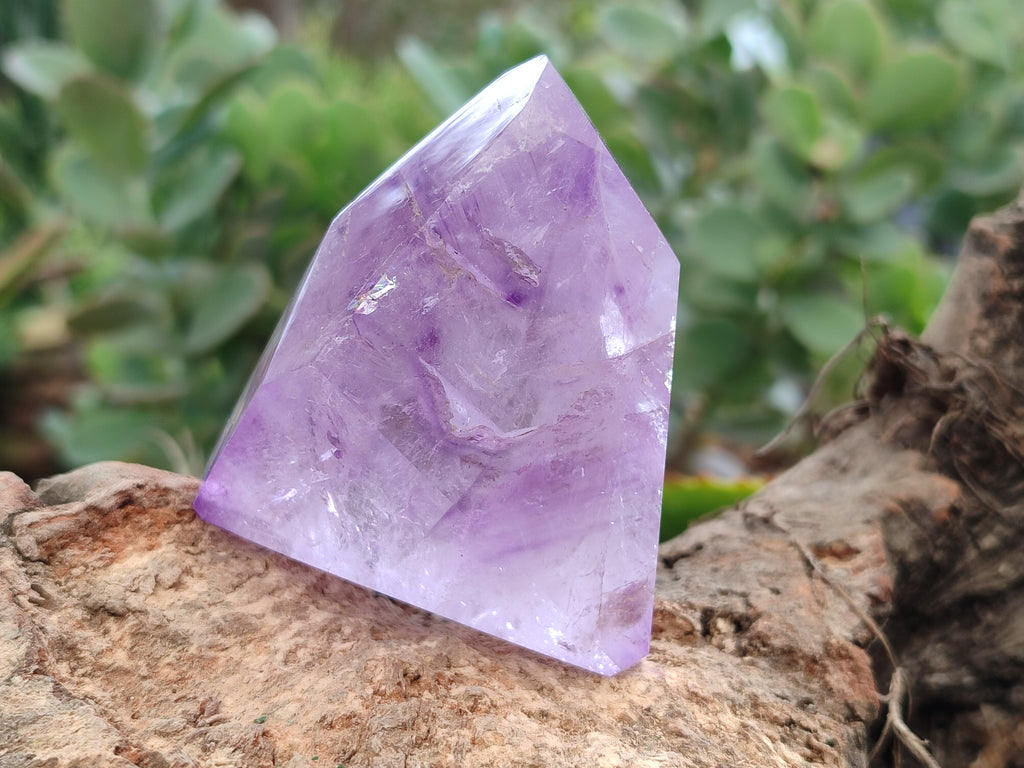 Polished Window Amethyst Quartz Points x 3 From Akansobe, Madagascar - Toprock Gemstones and Minerals 