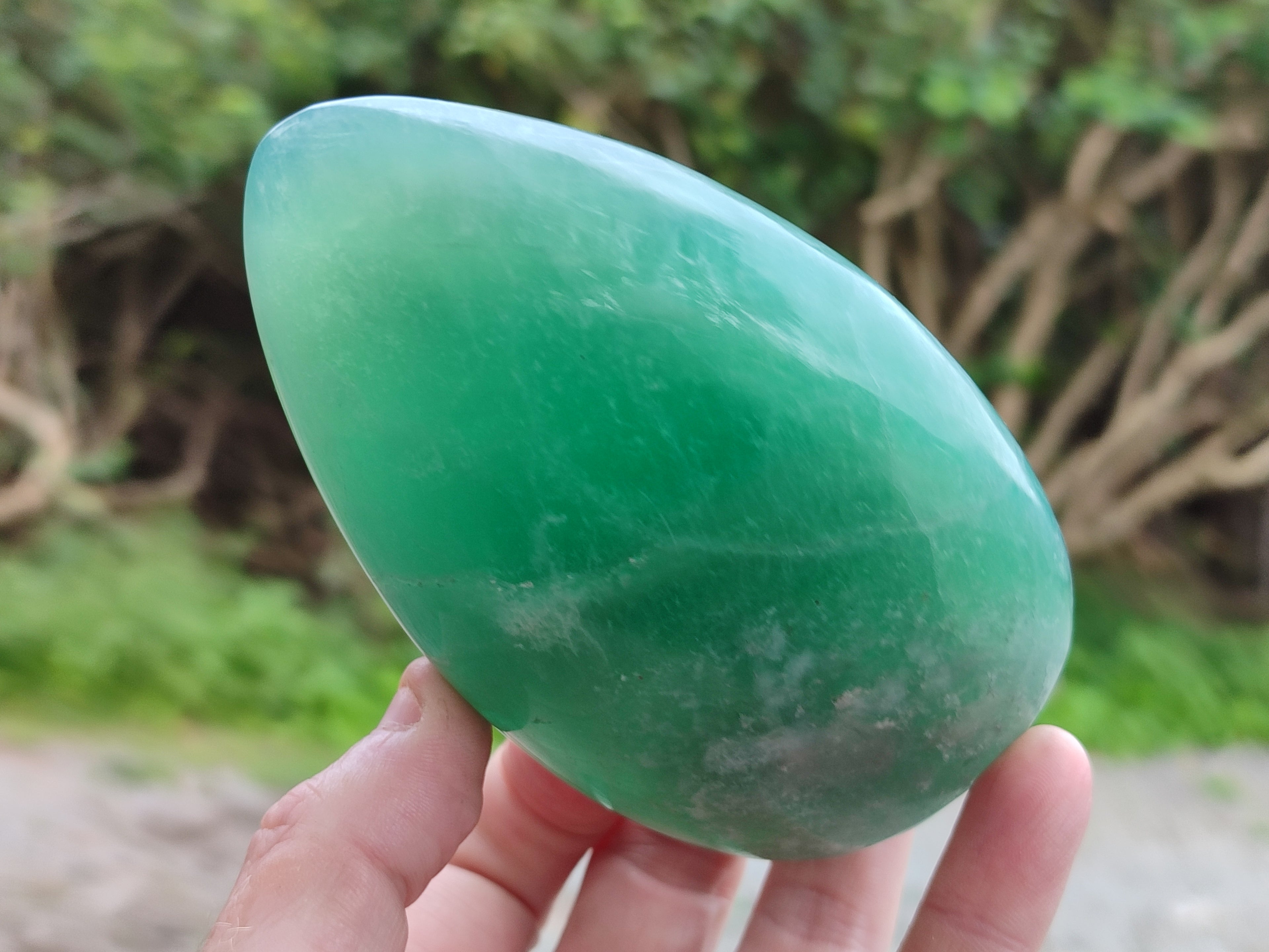 Polished Fluorescent Green Fluorite Standing Free Forms x 4 From Madagascar - Toprock Gemstones and Minerals 