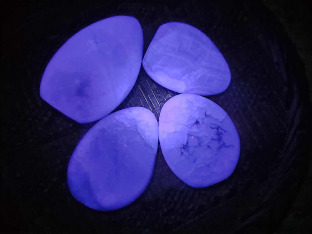 Polished Fluorescent Green Fluorite Standing Free Forms x 4 From Madagascar - Toprock Gemstones and Minerals 
