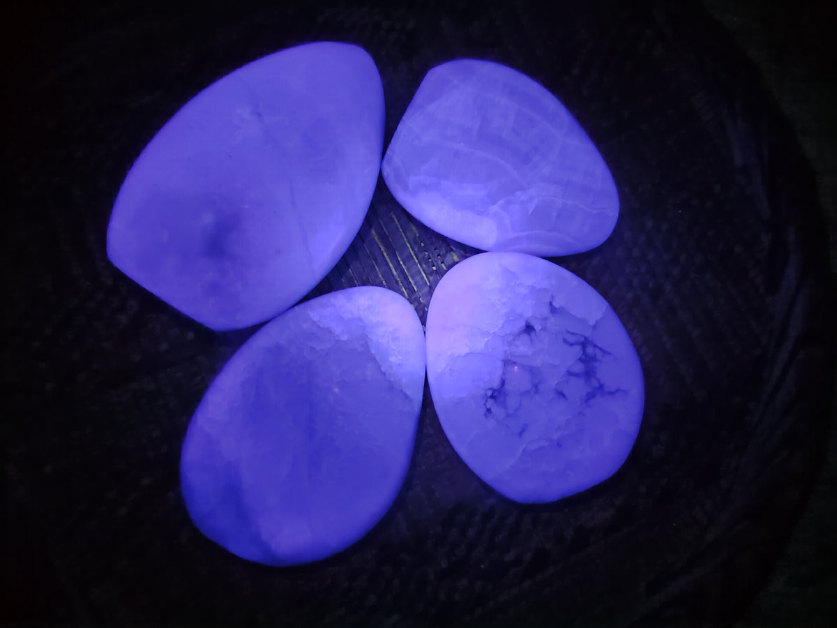 Polished Fluorescent Green Fluorite Standing Free Forms x 4 From Madagascar - Toprock Gemstones and Minerals 