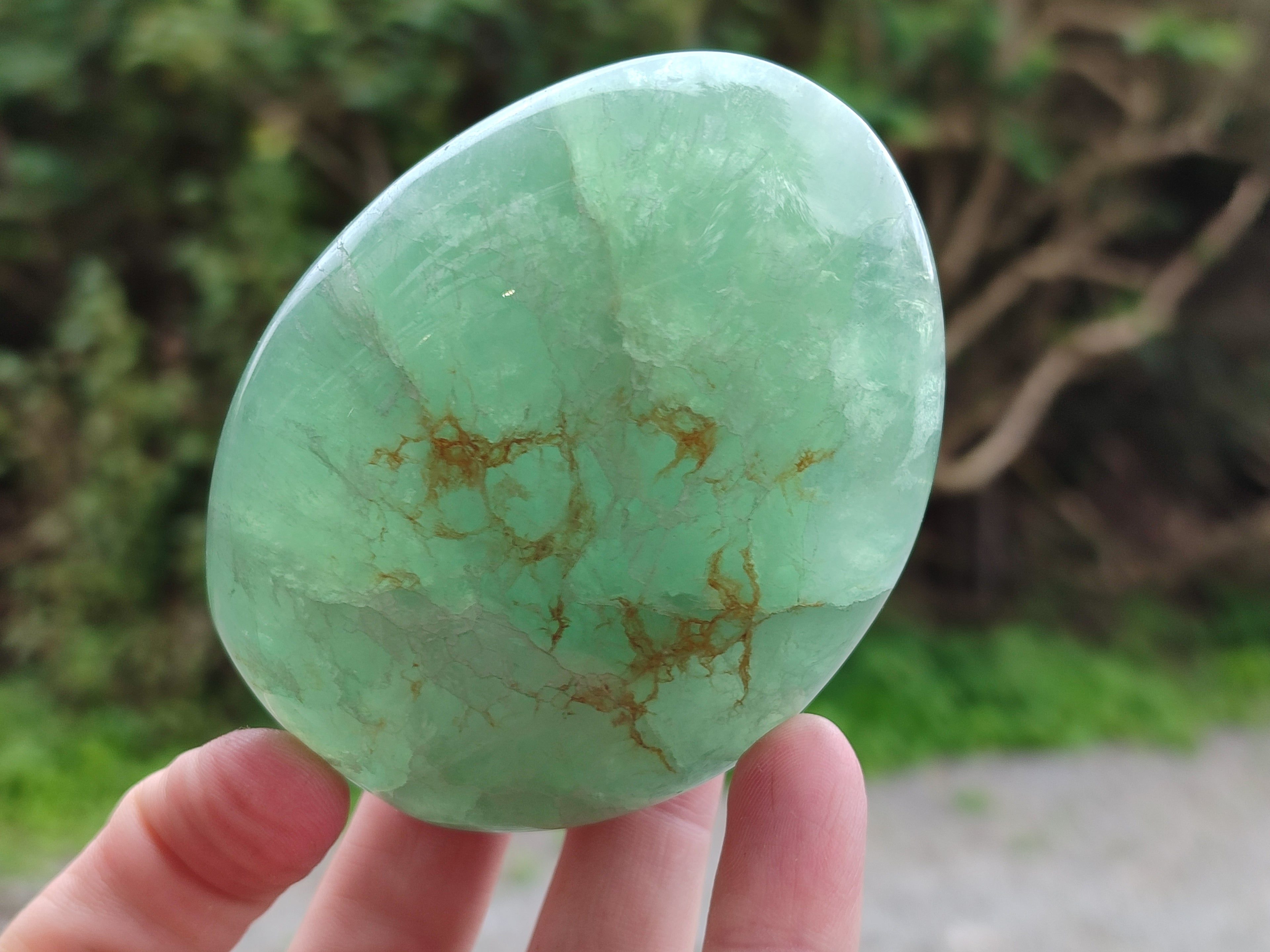 Polished Fluorescent Green Fluorite Standing Free Forms x 4 From Madagascar - Toprock Gemstones and Minerals 