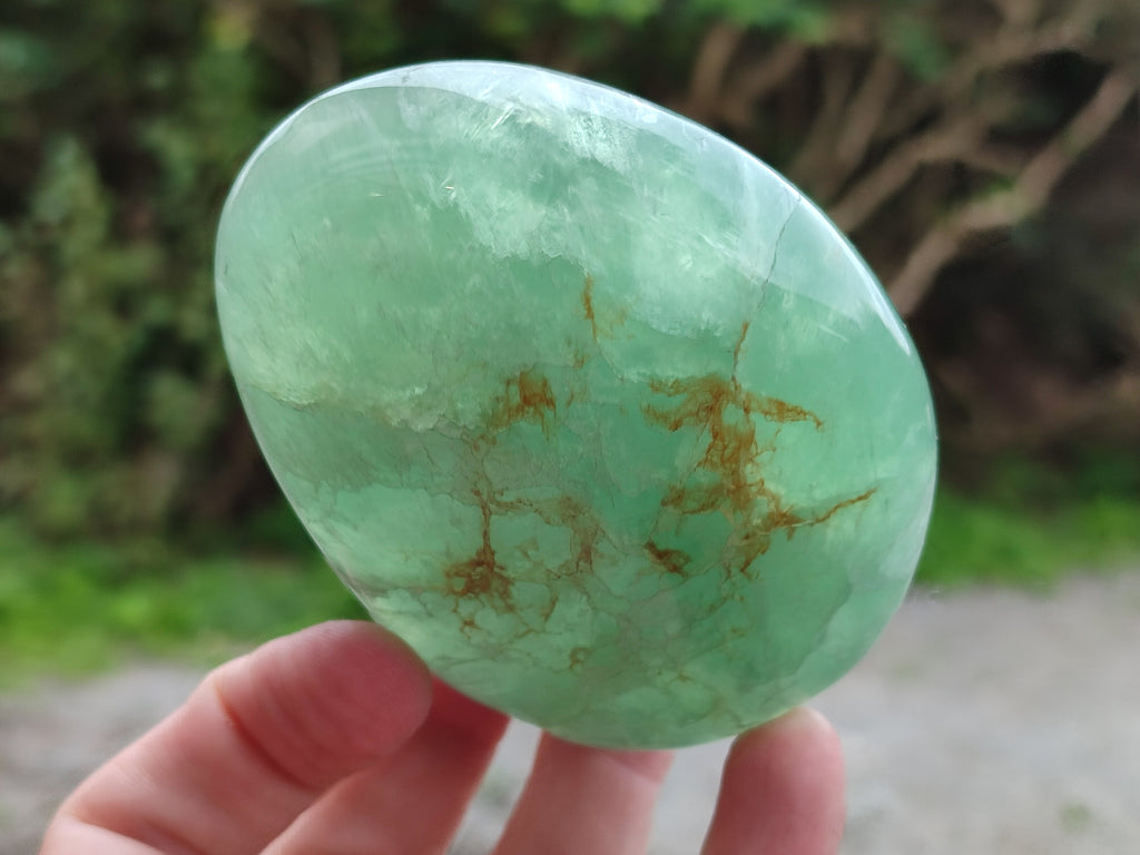 Polished Fluorescent Green Fluorite Standing Free Forms x 4 From Madagascar - Toprock Gemstones and Minerals 