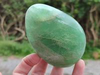 Polished Fluorescent Green Fluorite Standing Free Forms x 4 From Madagascar