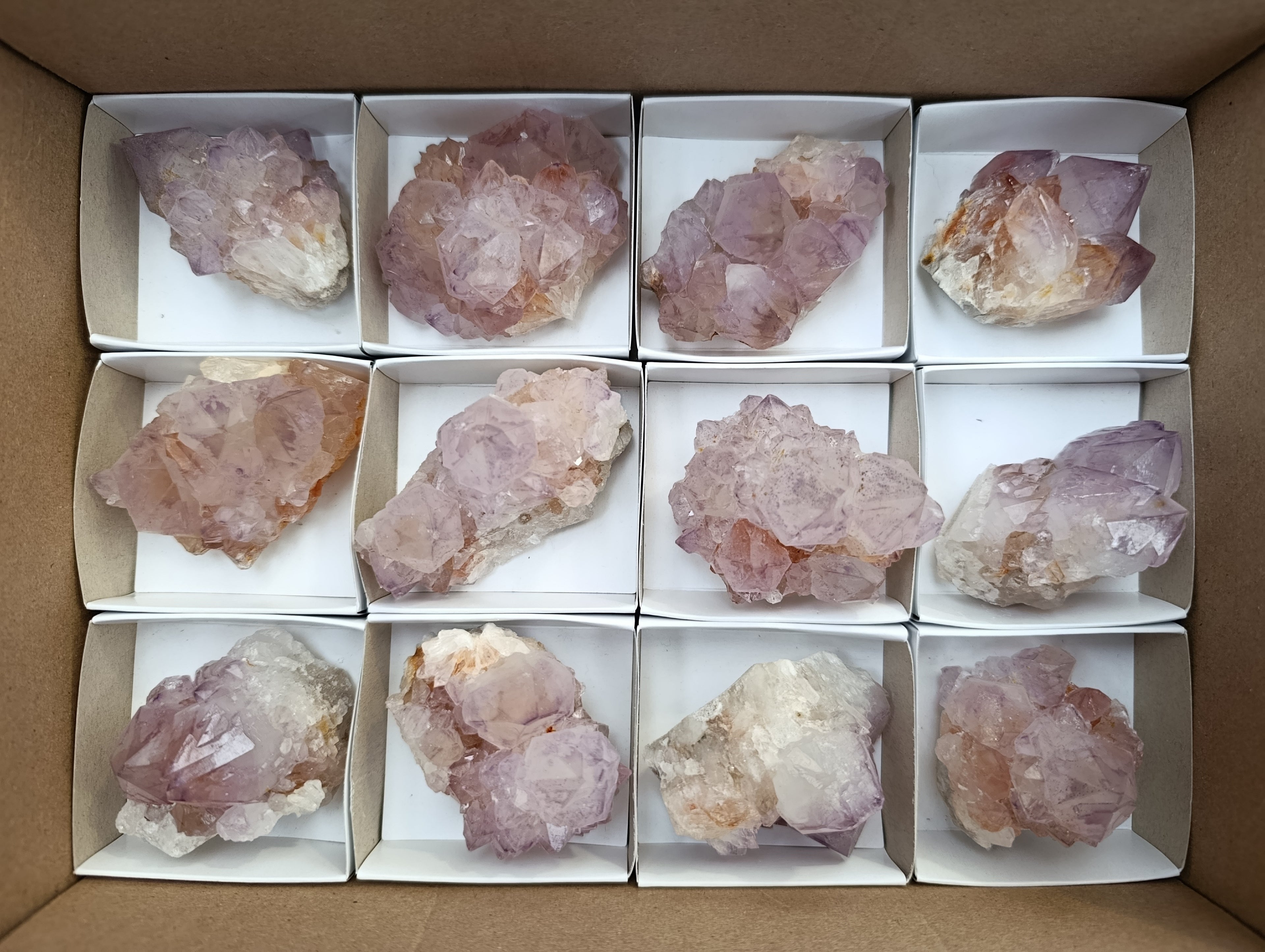 Natural Amethyst Spirit Quartz Clusters x 12 From Boekenhouthoek, South Africa - Toprock Gemstones and Minerals 