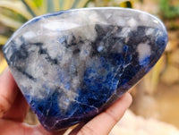 Polished Sodalite Standing Free Forms x 3 From Kunene River, Namibia - Toprock Gemstones and Minerals 