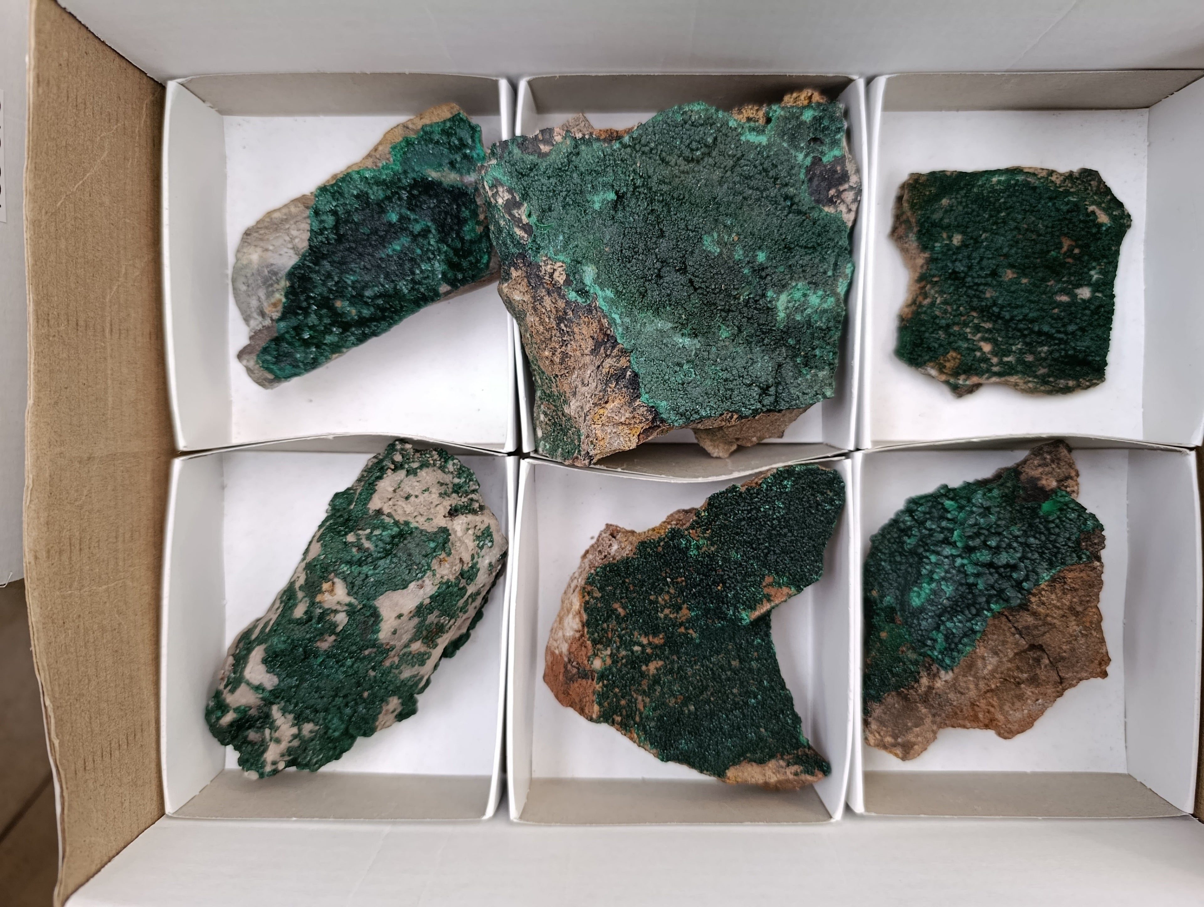 Natural Crystalline Malachite Specimens x 6 From Tenke Fungurume, Congo - Toprock Gemstones and Minerals 
