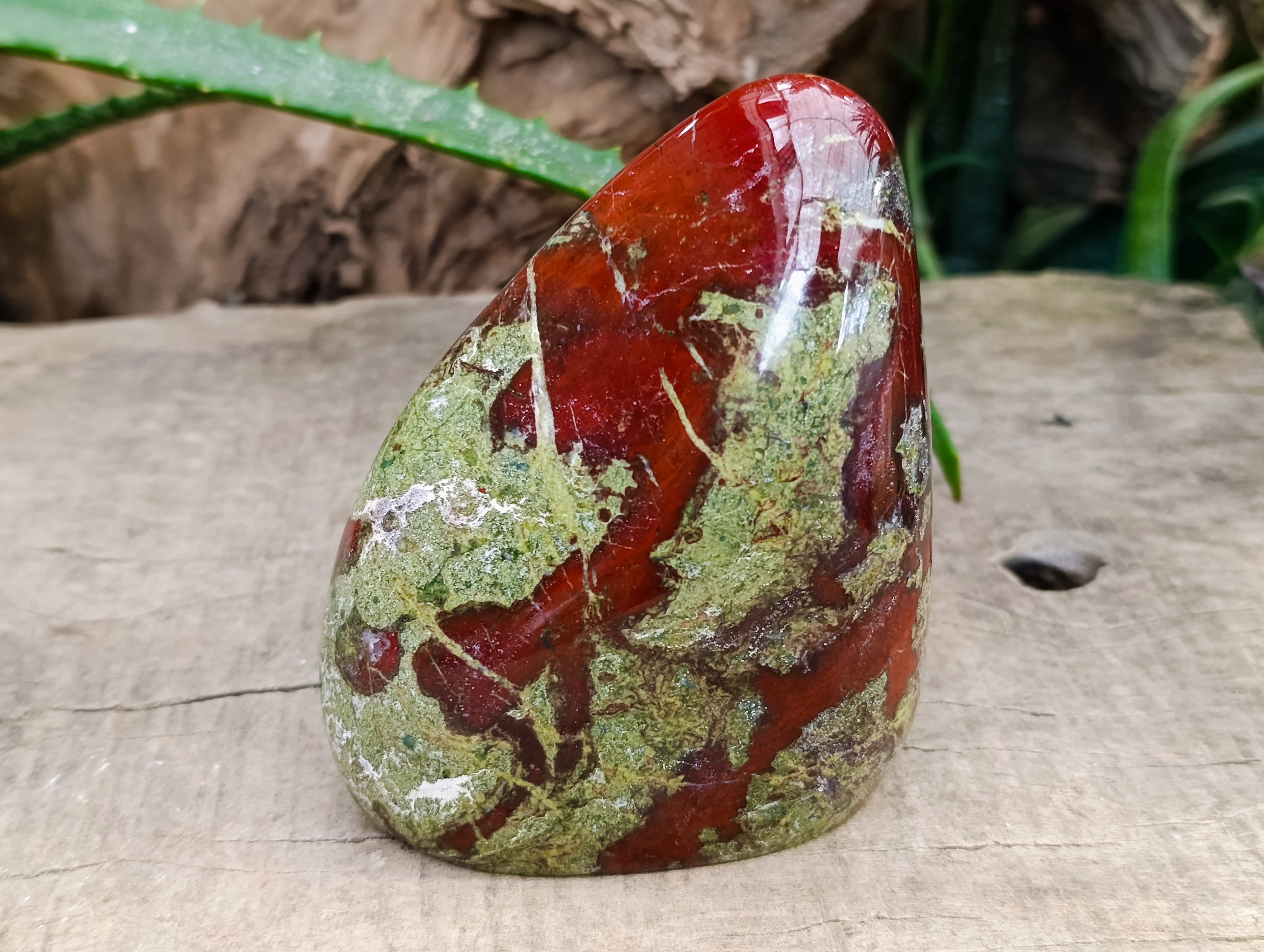 Polished Bastite Dragons Blood Stone Standing Free Forms x 3 From Tshipise, South Africa - Toprock Gemstones and Minerals 