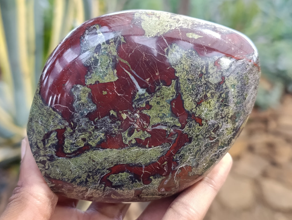 Polished Bastite Dragons Blood Stone Standing Free Forms x 3 From Tshipise, South Africa - Toprock Gemstones and Minerals 