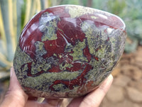 Polished Bastite Dragons Blood Stone Standing Free Forms x 3 From Tshipise, South Africa - Toprock Gemstones and Minerals 