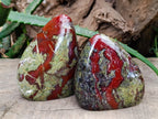Polished Bastite Dragons Blood Stone Standing Free Forms x 3 From Tshipise, South Africa - Toprock Gemstones and Minerals 