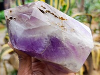 Polished Chevron Amethyst Points x 2 from Ankazobe, Madagascar