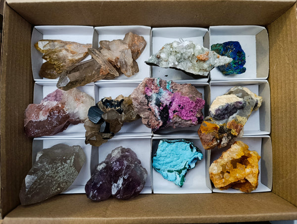 Natural Mixed Selection of Minerals x 12 From Southern Africa
