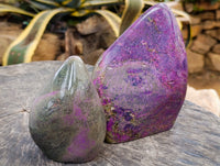 Polished Stichtite Standing Free Forms x 2 From Barberton, South Africa