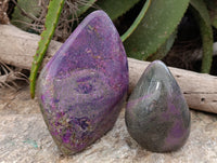 Polished Stichtite Standing Free Forms x 2 From Barberton, South Africa