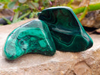 Polished Flower Banded Malachite Free Forms x 6 From Congo - Toprock Gemstones and Minerals 