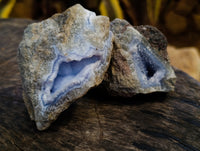 Natural Blue Lace Agate Geode Specimens x 6 From Nsanje, Malawi