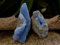 Natural Blue Lace Agate Geode Specimens x 6 From Nsanje, Malawi