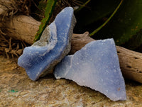 Natural Blue Lace Agate Geode Specimens x 6 From Nsanje, Malawi