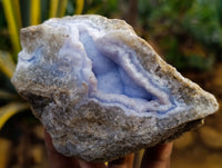 Natural Blue Lace Agate Geode Specimens x 6 From Nsanje, Malawi