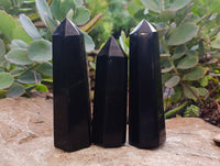 Polished Black Basalt Points x 5 From Antsirabe, Madagascar
