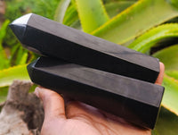 Polished Black Basalt Points x 5 From Antsirabe, Madagascar