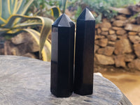 Polished Black Basalt Points x 5 From Antsirabe, Madagascar