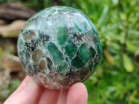 Polished Emerald Mica In Matrix Spheres x 3 From Mutoko, Zimbabwe - Toprock Gemstones and Minerals 