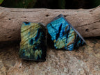 Polished on One Side Labradorite Slices x 24 From Tulear, Madagascar - Toprock Gemstones and Minerals 
